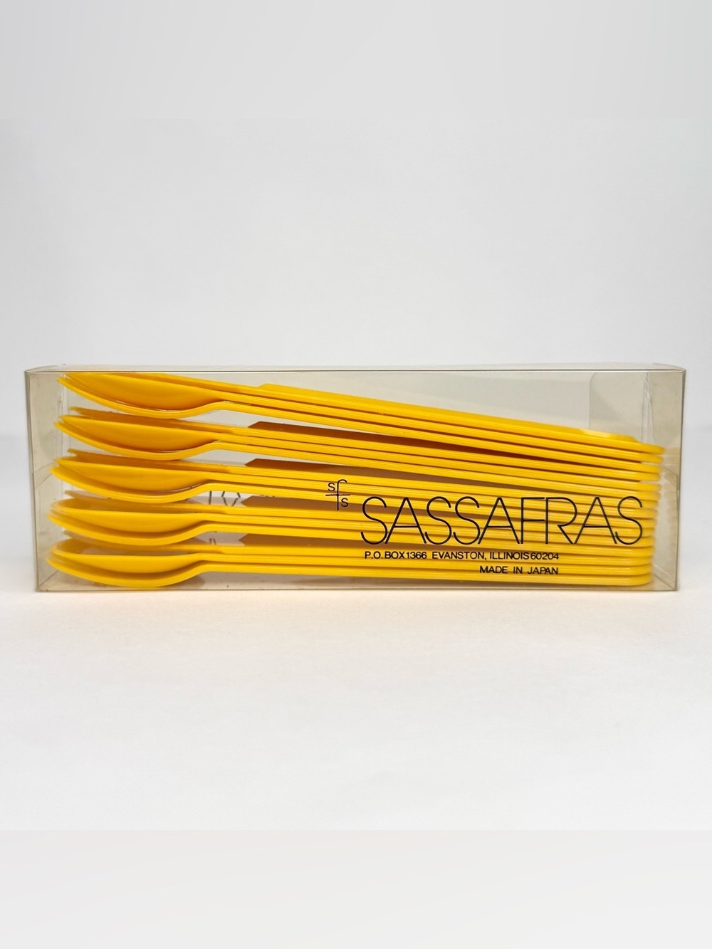 VINTAGE Sassafras Yellow Plastic Reusable Cutlery Set NIB Spoons Forks Knives